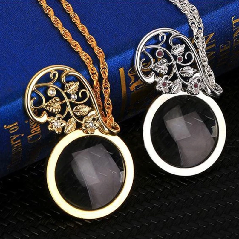 Magnifying Glass Necklace Glass Pendant Fashion Pendant Design Reading Accessories Books Lover Glass Pendant Jewelry Drop Ship