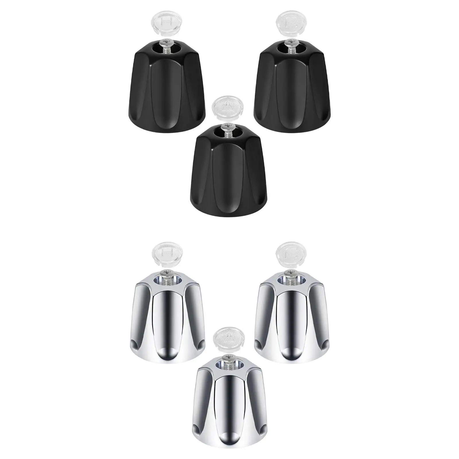 

3 Pieces Shower Knobs Maintenance Parts Shower Handles Hot Cold Diverter Knobs Bathtub Faucets for Hotel Home Apartment Bathroom