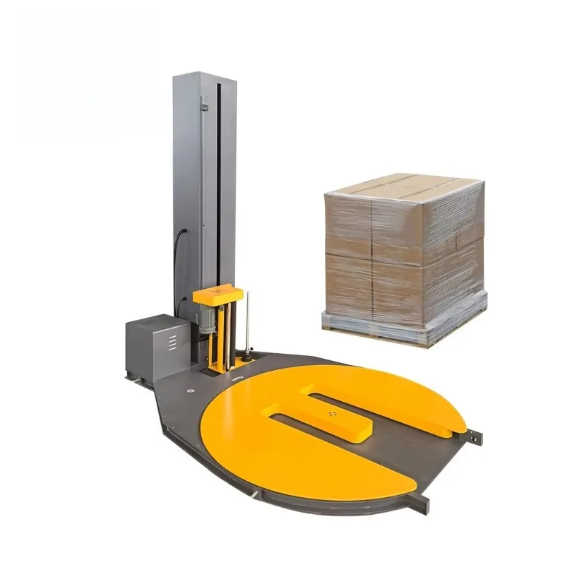 Automatic E Type Pallet Wrapping Machine Turntable Stretch Film Packaging Equipment For Pallet Skid Wrapping Industry Logistics