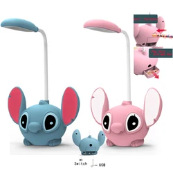 1-3pcs Disney Lilo & Stitch Led Desk Lamp With Pencil Sharpener Foldable Light Cute Desk Lamp Usb Recharge Light Gift