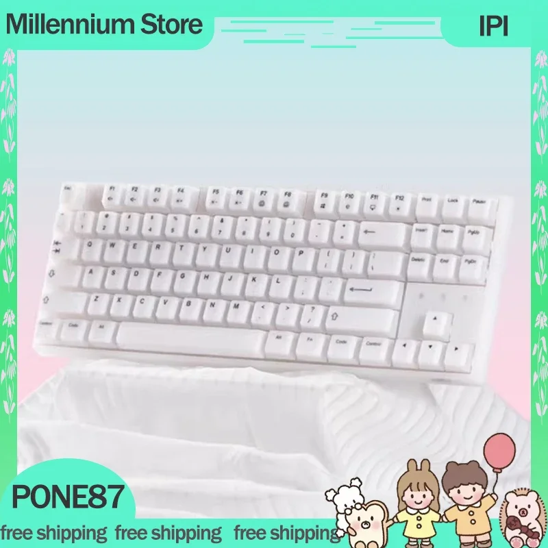 IPI PONE87 Mechanical Keyboard 3Mode USB/2.4G/Bluetooth Wireless Keyboard 87key Hot Swap Rgb Backlight Gaming Keyboards Gift