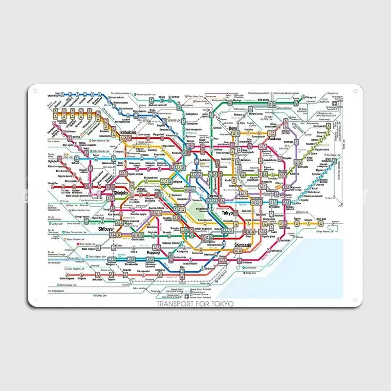 Transport For Tokyo Poster Metal Plaque Club Home Pub Garage Create Wall Decor Tin Sign Poster