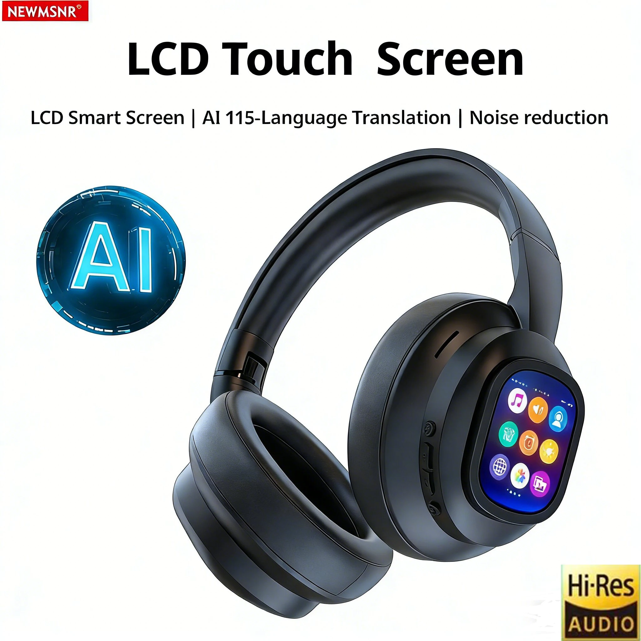 

AI ЖК-сенсорный экран, перевод, HIFI шок, бас-гарнитуры, беспроводные Bluetooth-наушники с шумоподавлением, геймерские наушники с HD-микрофоном