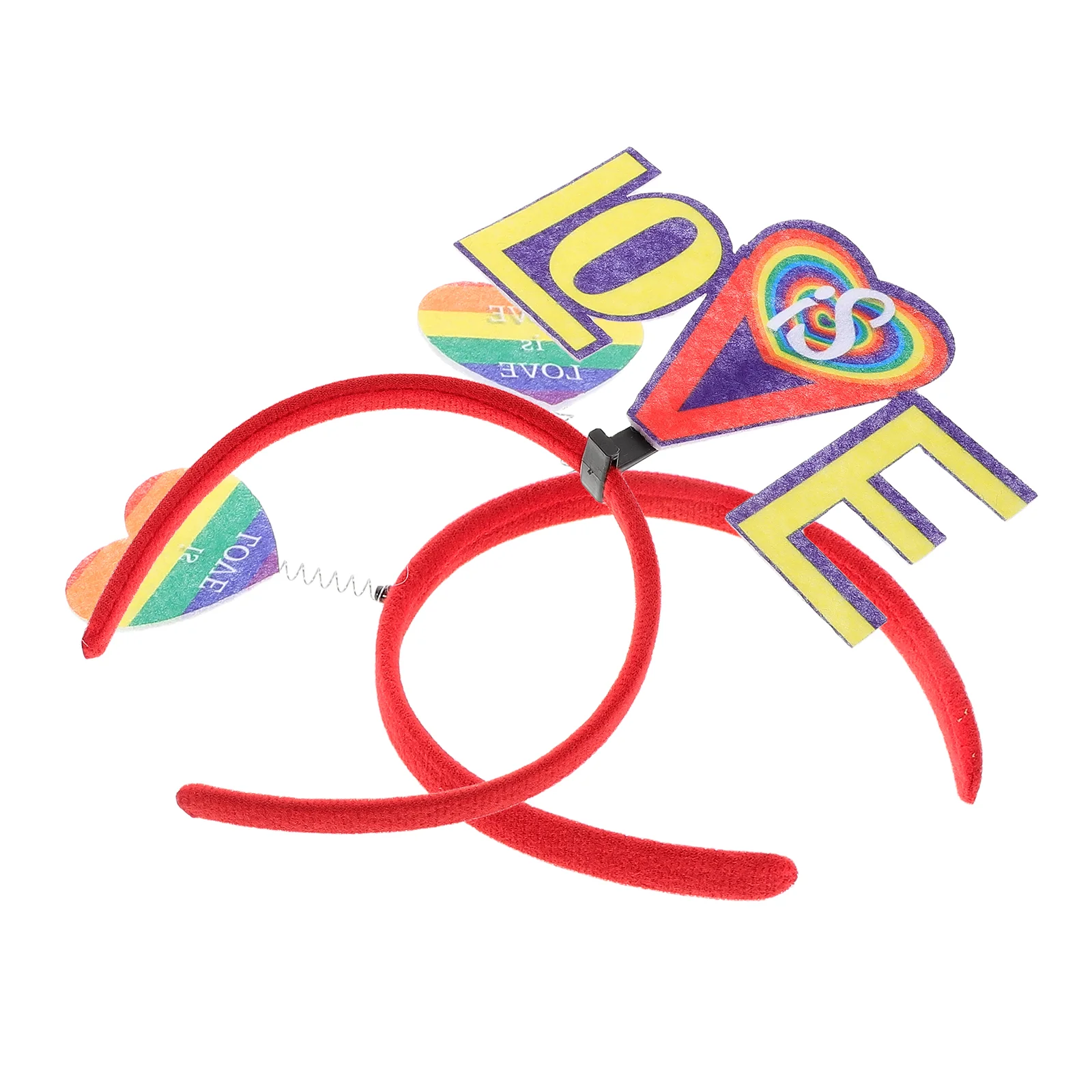 

2 Pcs Rainbow Heart Shaped Headbands Colorful Non Woven Lightweight Festival Hair Accessories Accessories
