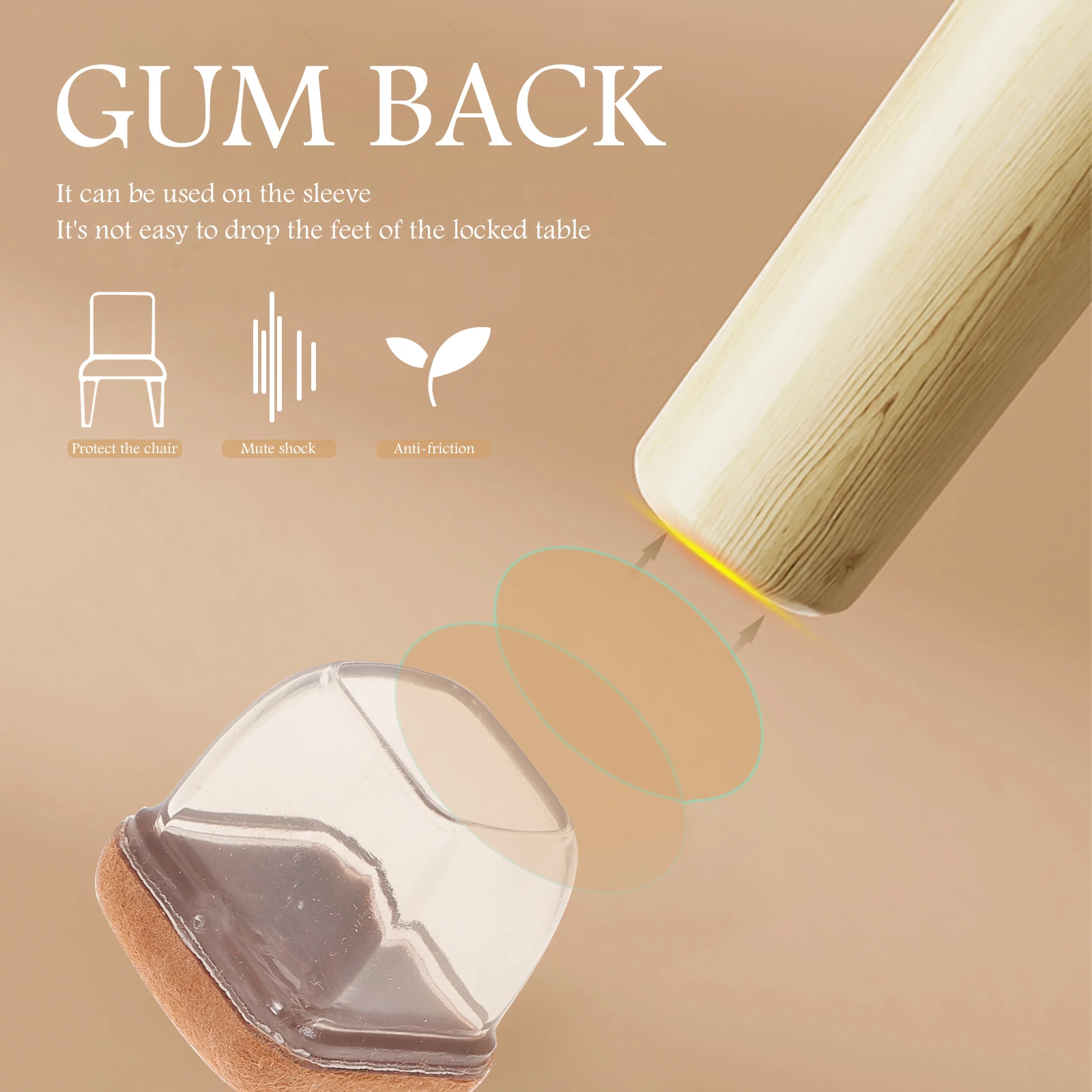 

8Pcs Furniture Feet Covers Chair Leg Protection Pads Anti-Slip for Hardwood Floors No Installation Tools Required Wide