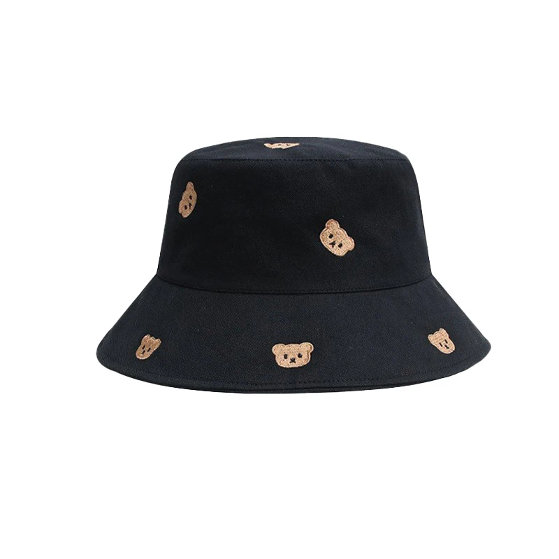 Summer Sun Protection Bear Bucket Hat For Men Women Panama Cap Hip Hop Fishing Fisherman Hat Fashion