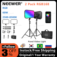 NEEWER 2 Pack RGB168 18.3” RGB LED Video Light Panel with App Control Stand Kit, 60W Dimmable 2500K~8500K