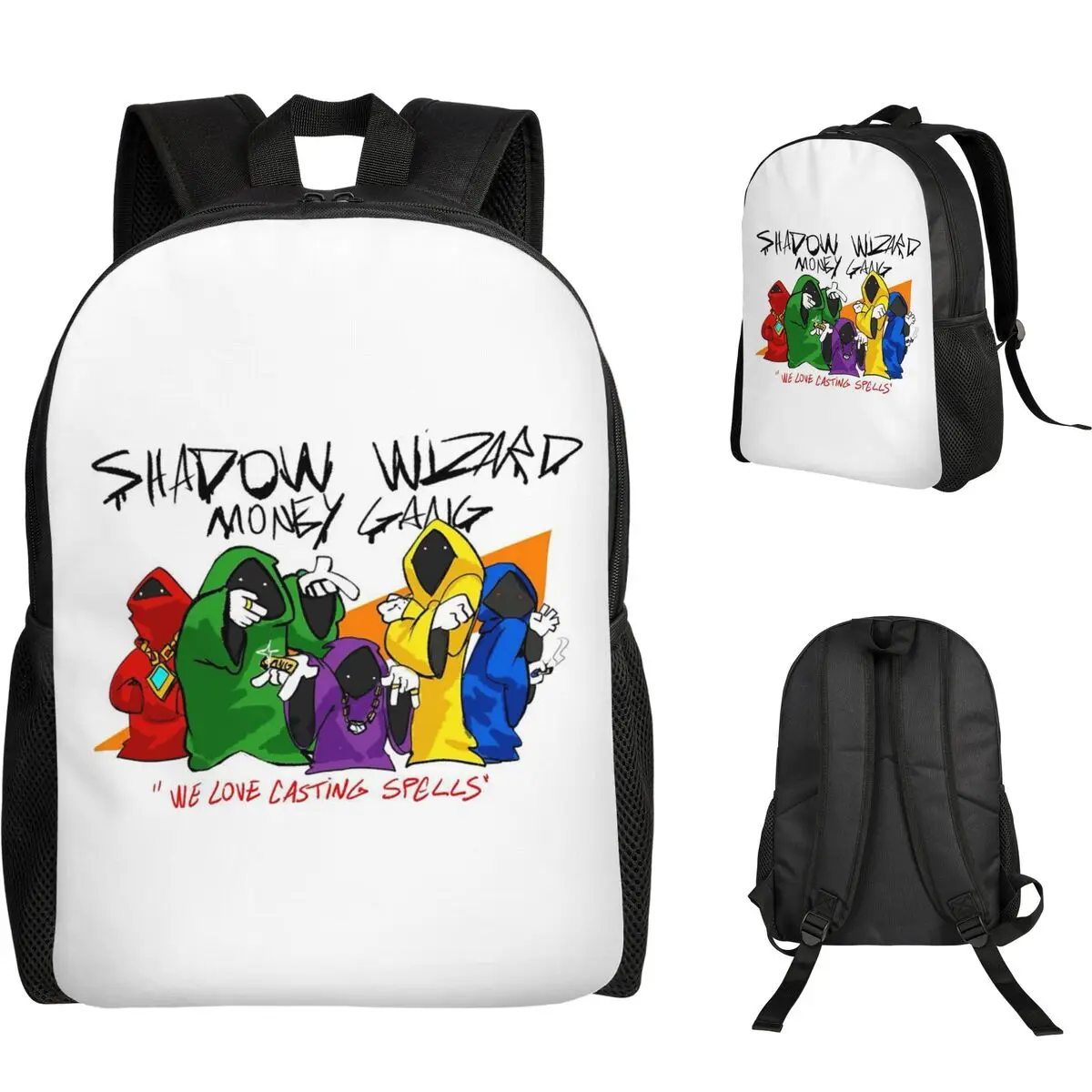 Shadow Wizard Money Gang We Love Casting Spells Backpack Student Boys Girls BookBag School Bag Laptop Shoulder Bags