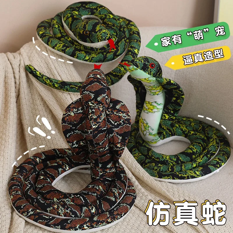 A variety of simulation snake spotted boa constrictor anaconda spoof trick children's plush toys scary doll dolls