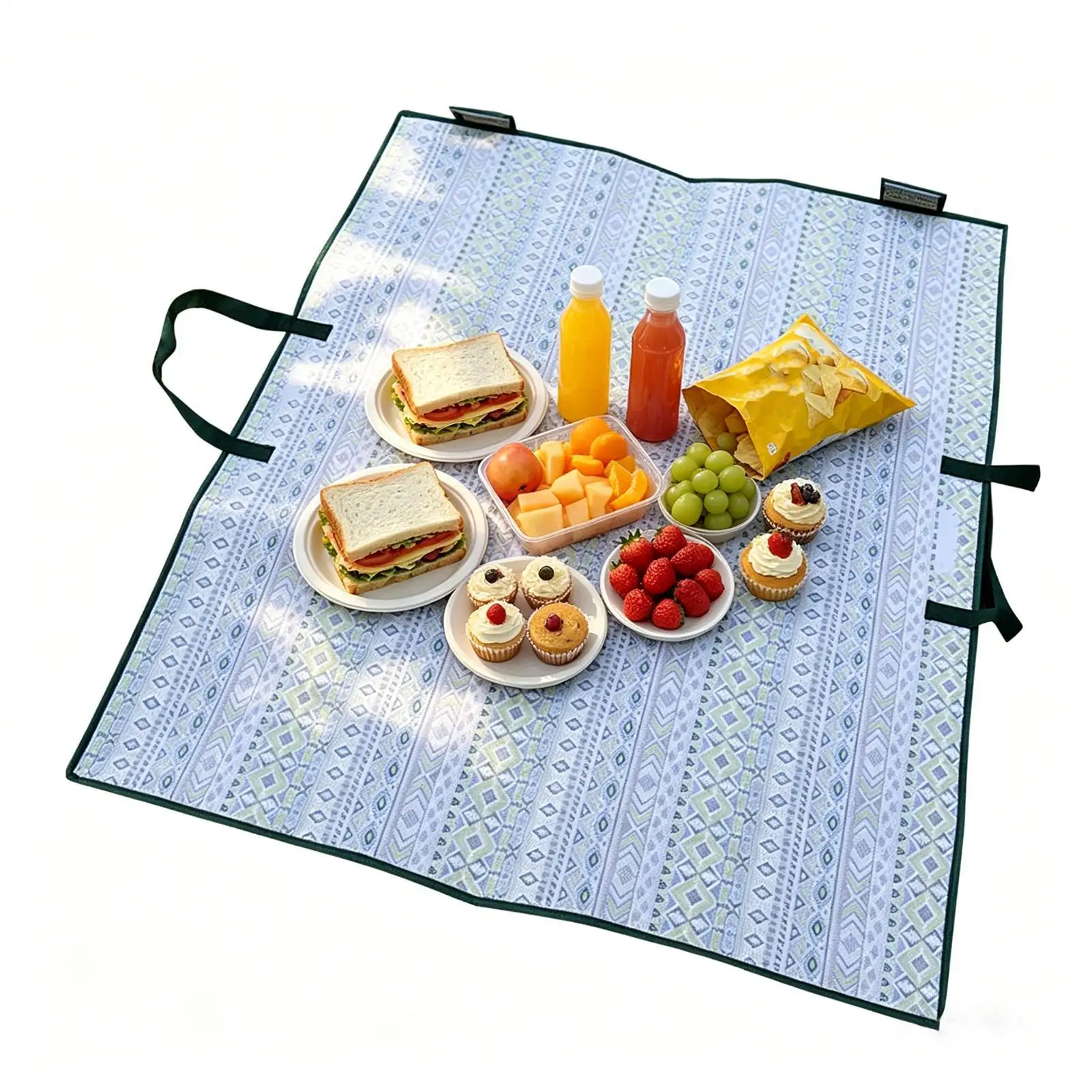 Portable 38x43 Inch Waterproof Sandproof Picnic Mat Foldable Camping Blanket with Tote Bag for Garden Yard Park Lawn Outdoor