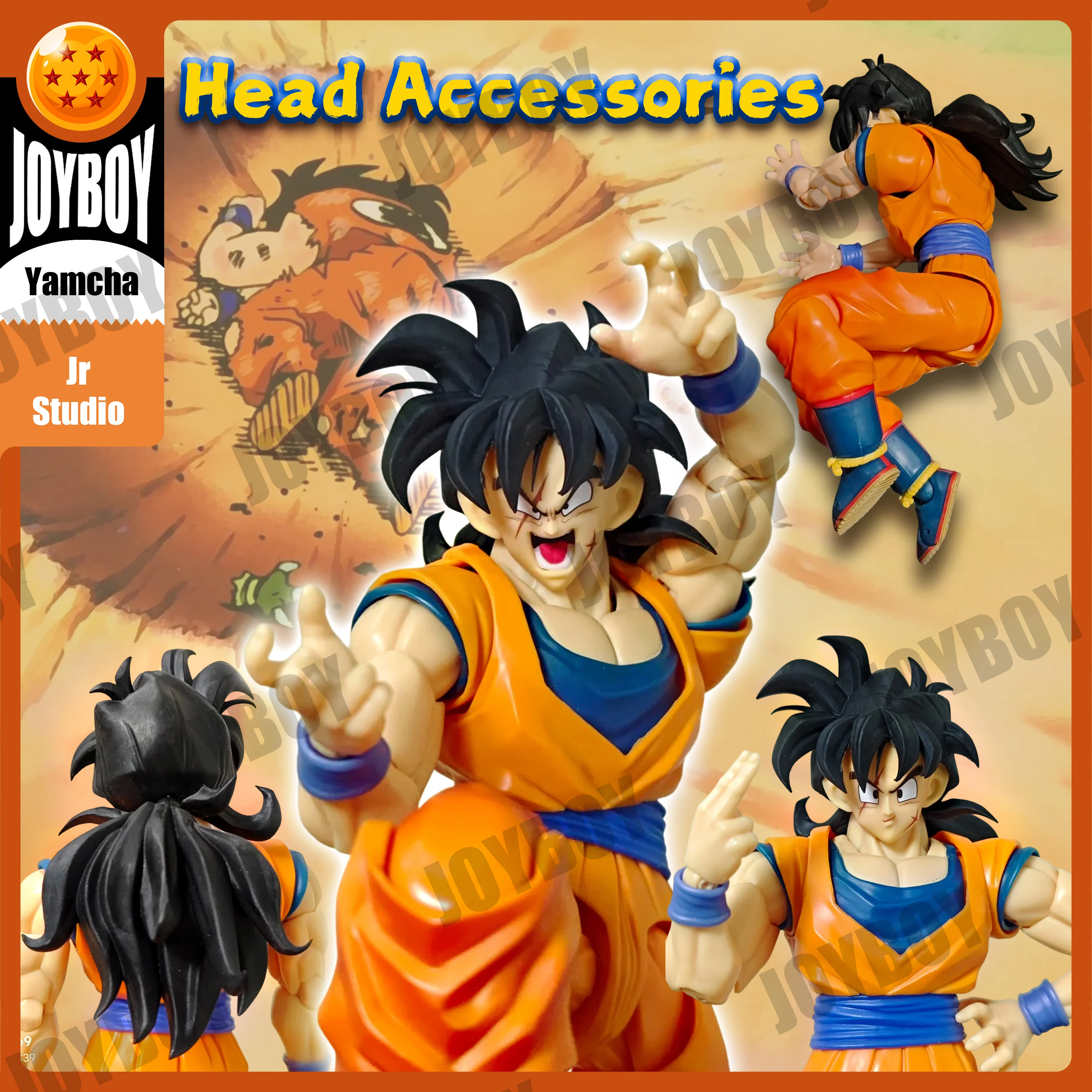 

JR Studio Yamcha Dragon Ball Z Super Saiyan 2 SSJ2 Yamcha: Скульптура головы, аксессуары, фигурка SHF, аниме-модель, игрушки, подарки