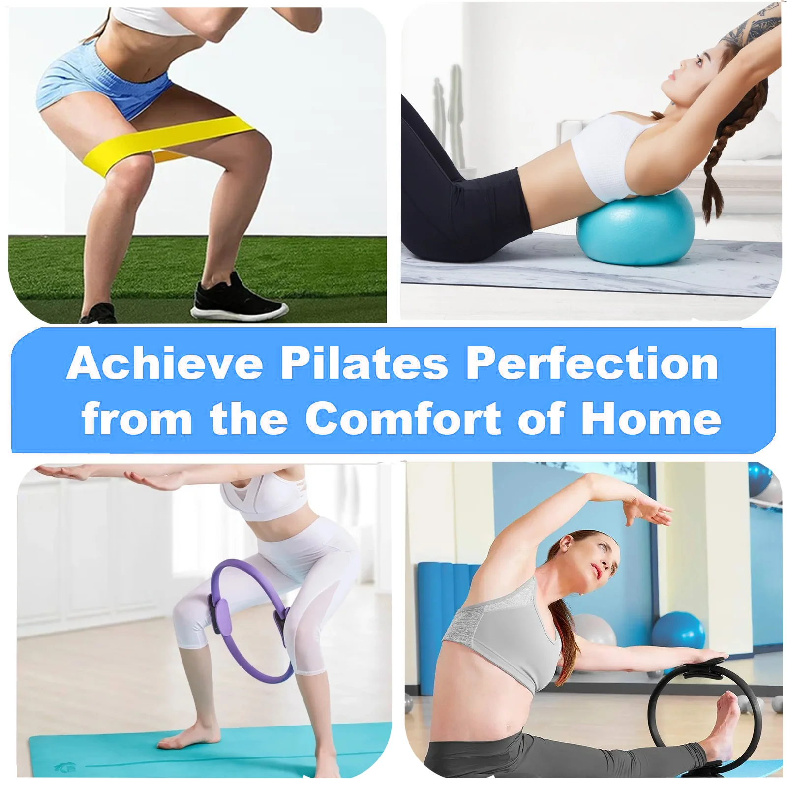 Pilates Equipment For Home Workouts Pilates Ring And Ball Set Resistance Bands & More Perfect For Home Pilates Equipment