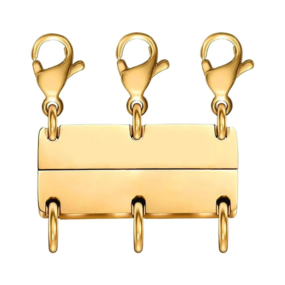 Necklace Layering Connector with Strong Magnet for Easy Stacking and Anti-Tangle Use 0.47x0.8in 0.8x0.8in Alloy
