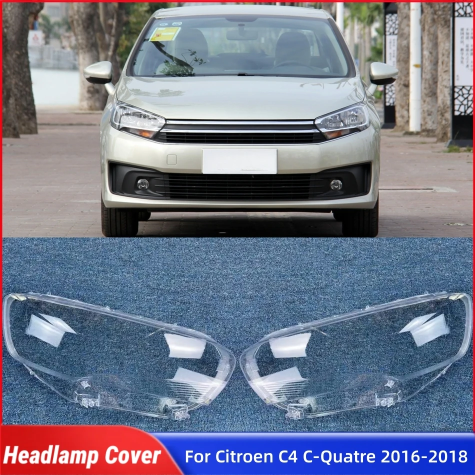 

For Citroen C4 C-Quatre 2016 2017 2018 Car Acccessories Lampshade Headlight Cap Car Front Headlight Lens Cover Lights Shell