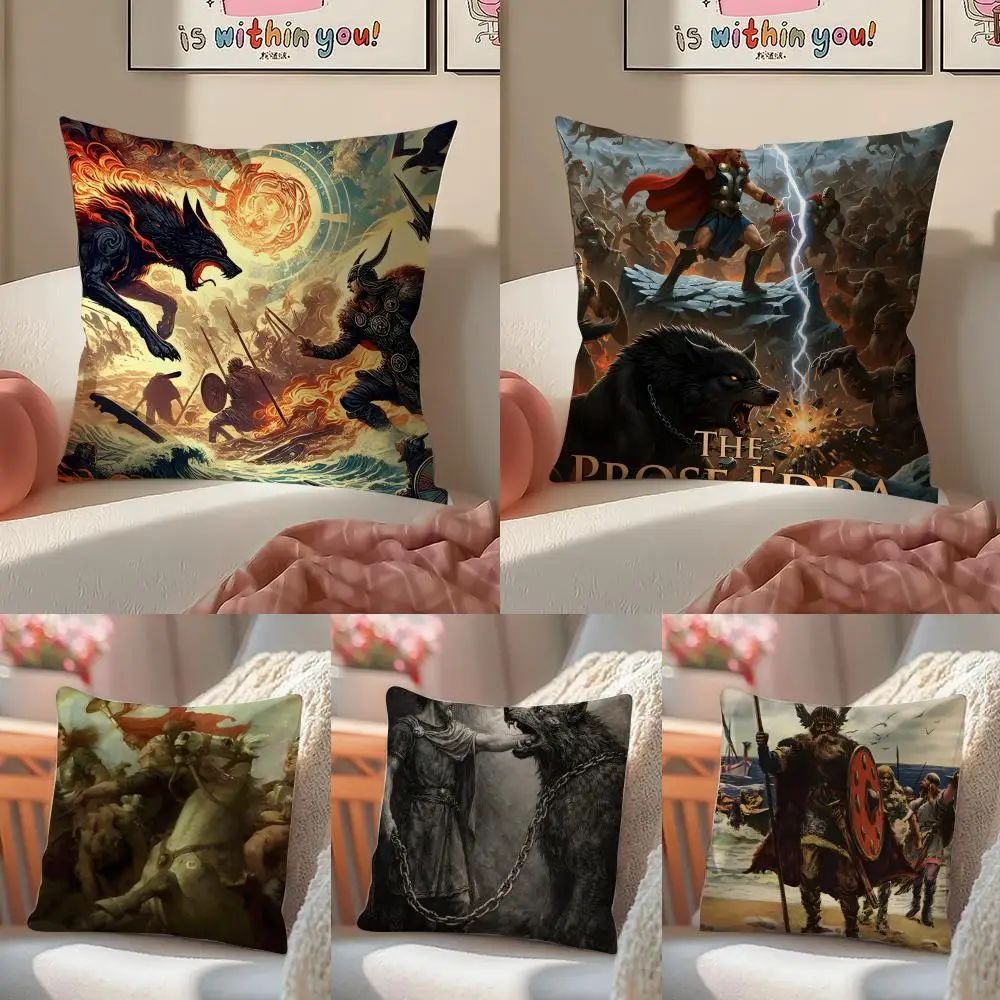 QUIT NN-orse mythology story Cushion Cover Linen Pillowcase Cover Soft Decor for Sofa Home Room