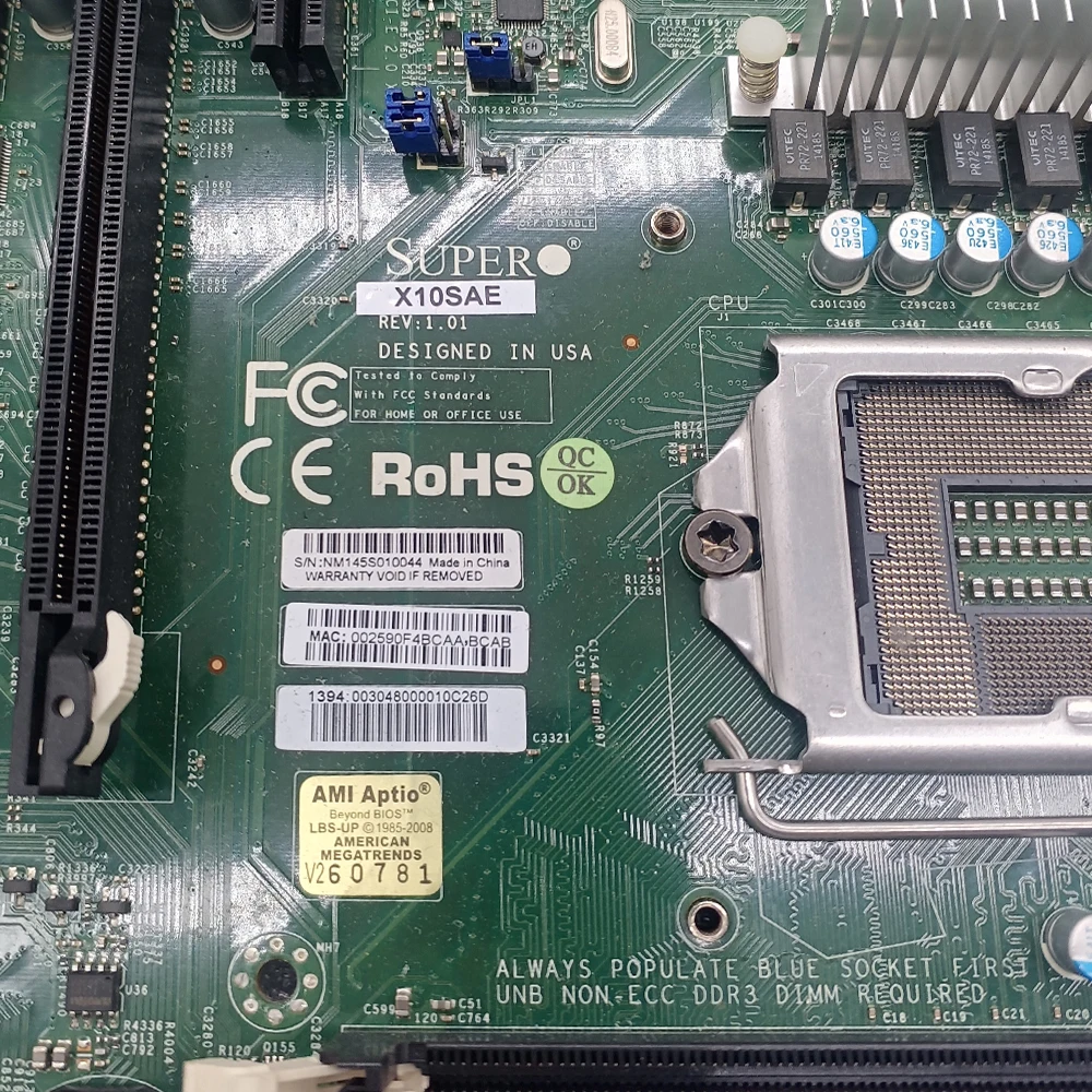 

Материнская плата Supermicro X10SAE с поддержкой процессоров Intel E3-1200 V3 серии Core i3/i5/i7, чипсетом Intel C226, DDR4 ECC, 8xSATA, двумя слотами, 32 ГБ, форм-фактор ATX