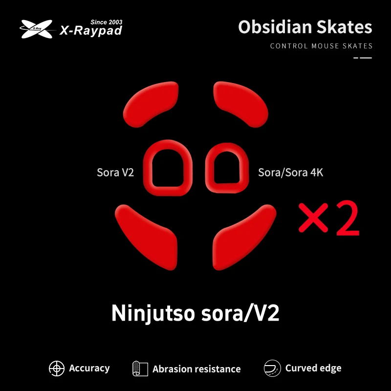 X-Raypad Obsidian Control Skates Mouse Skates Mouse Feet For Ninjutso Sora V2/4K Universal Mice Glides