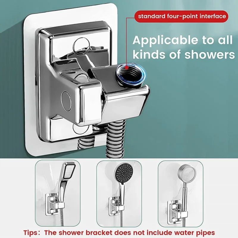

Non Punching Bathroom Handheld Shower Stand ABS Adjustable No Drilling Wall Mount Bracket Household Shower Holder
