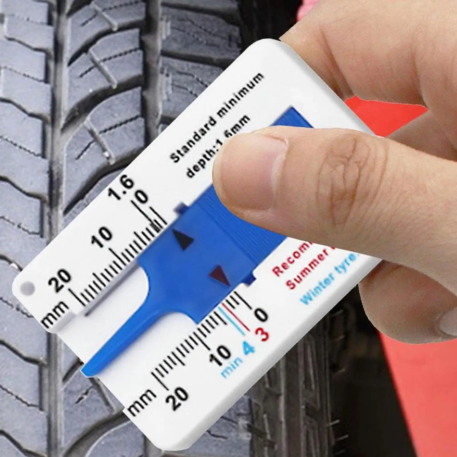Car Tyre Tire Depth Gauge 0-20mm Tread Checker Easy Reading Accurate Measurement Tool For Auto Truck SUV Vehicle Accessories