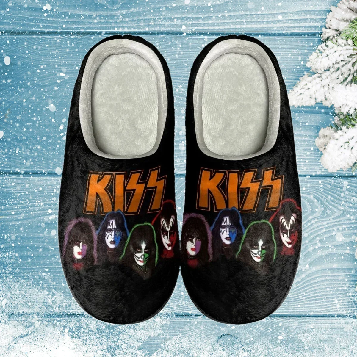 

Домашние тапочки с закрытым носком, музыкальным дизайном Kiss, хлопковые, нескользящие, для женщин и мужчин, удобные, как носки