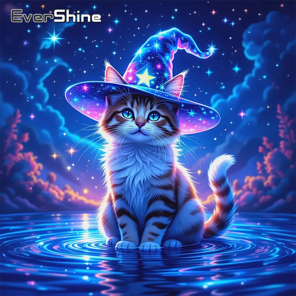 Evershine 5D Diamant Malerei Katze Tier Mosaik Fluss Muster für Erwachsene Anfänger DIY Neue Ankunft Stickerei Urlaub Geschenke