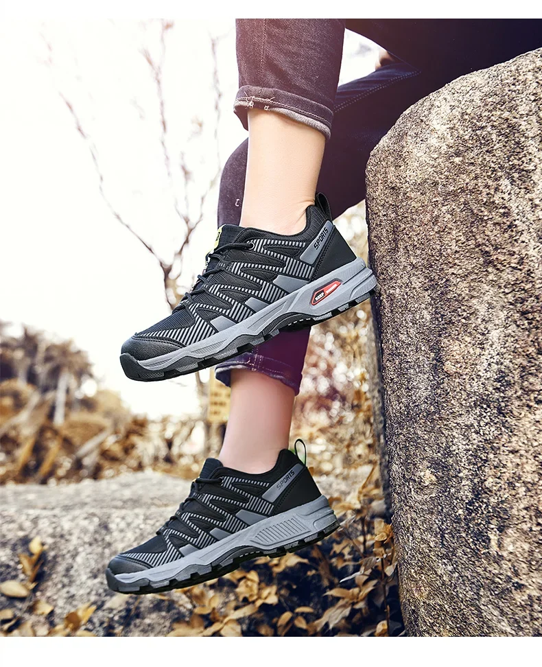 Unisex Neue Outdoor-Trekkingschuhe, Luxuriöse Designer-Freizeitschuhe, Rutschfeste Atmungsaktive Schnür-Wanderschuhe für Männer und Frauen, Komfortable Waldschuhe – Detail 23