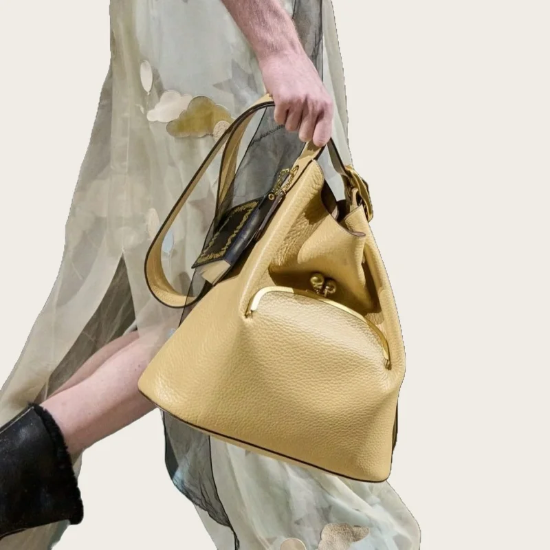 

Классические сумки-ведра в ретро-стиле для женщин, высококачественная мягкая кожаная сумка через плечо, вместительная сумка-тоут для повседневного использования.