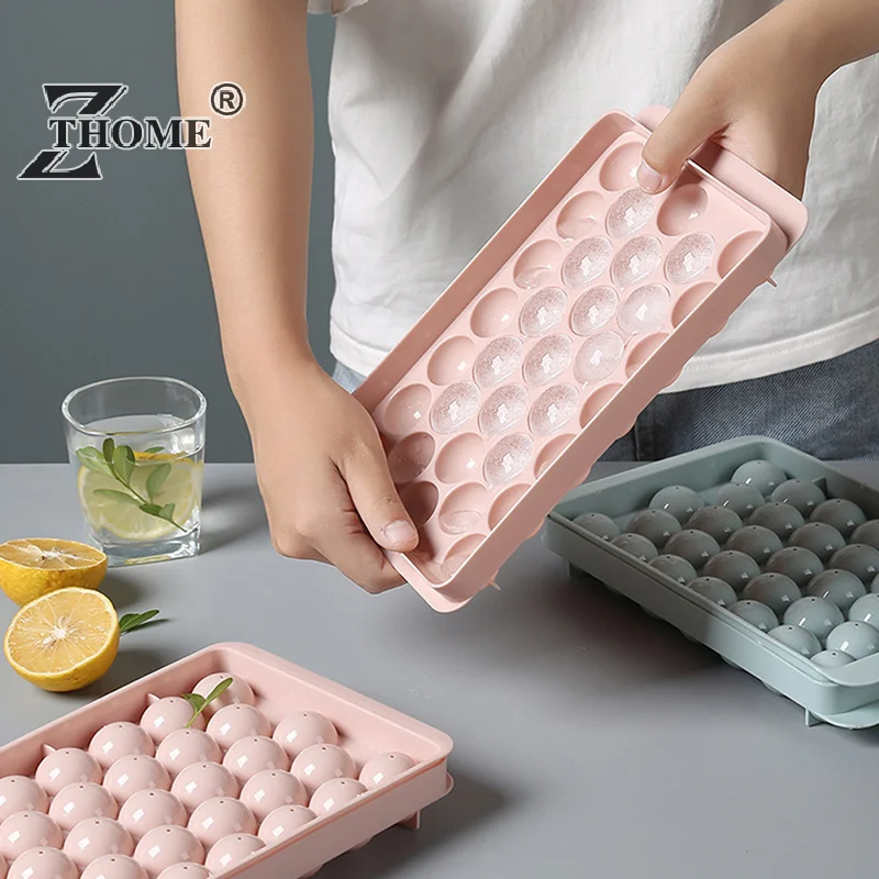 1Pc 3D Round Ice Cube Tray with Lid Plastic Diamond Spherical Style Ice Mold DIY Mould Ice Ball Maker Kitchen Tools