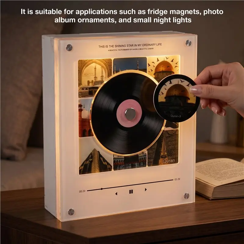 ALIM-New Rotating Illuminated Music Box Fridge Magnet