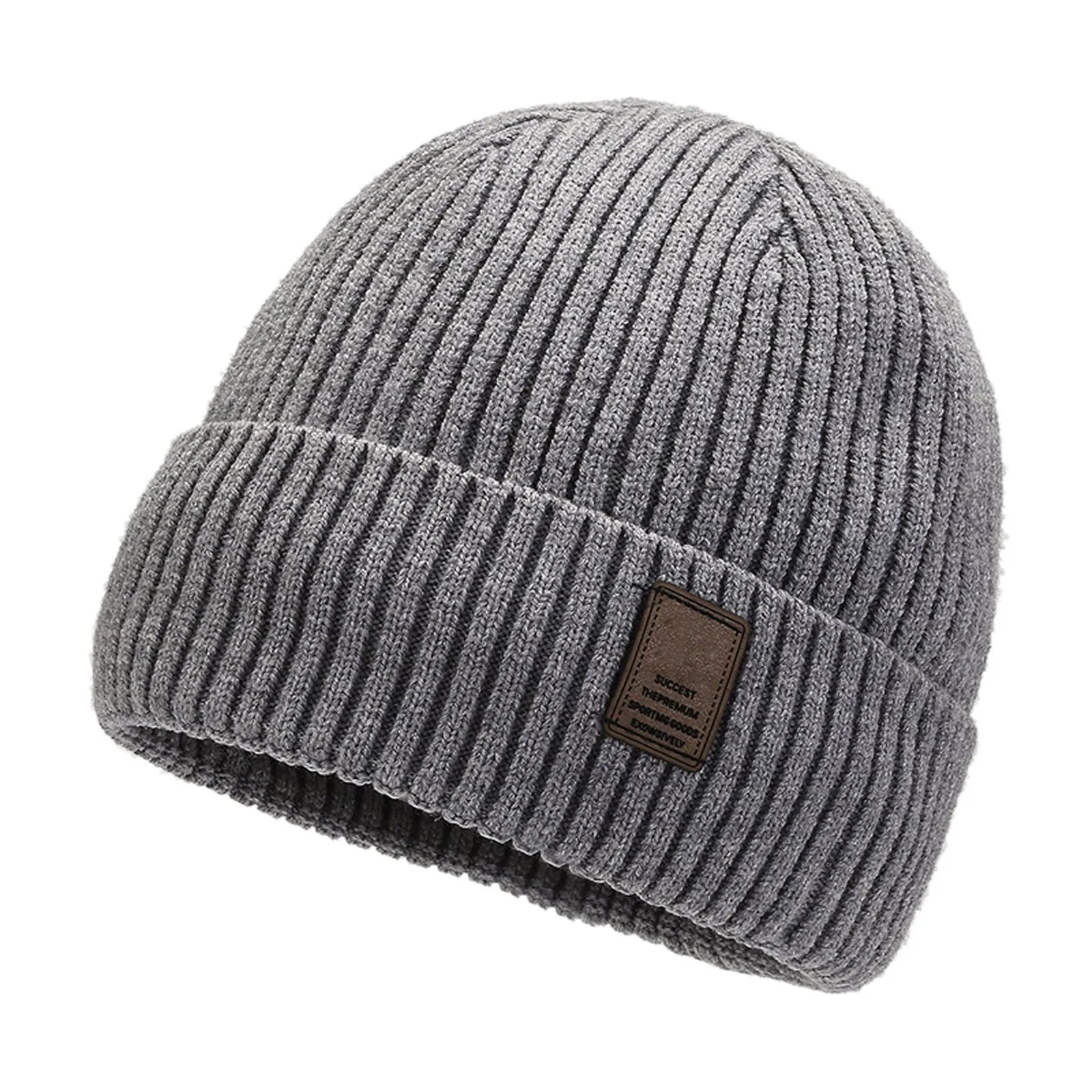 New Unisex Winter Warm Hat Plush Fleece Cap Snow Label Soft Beanie Hats For Men Women Outdoor Thicken Ski Sports Knitted Caps ﻿