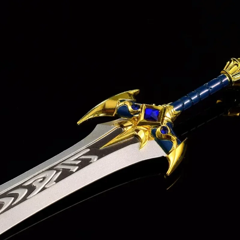 Arma World of Warcraft de 21cm, accesorios de hoja de espada QuelSerrar, adornos, modelo de Metal, manualidades, regalos periféricos, juguetes para niños