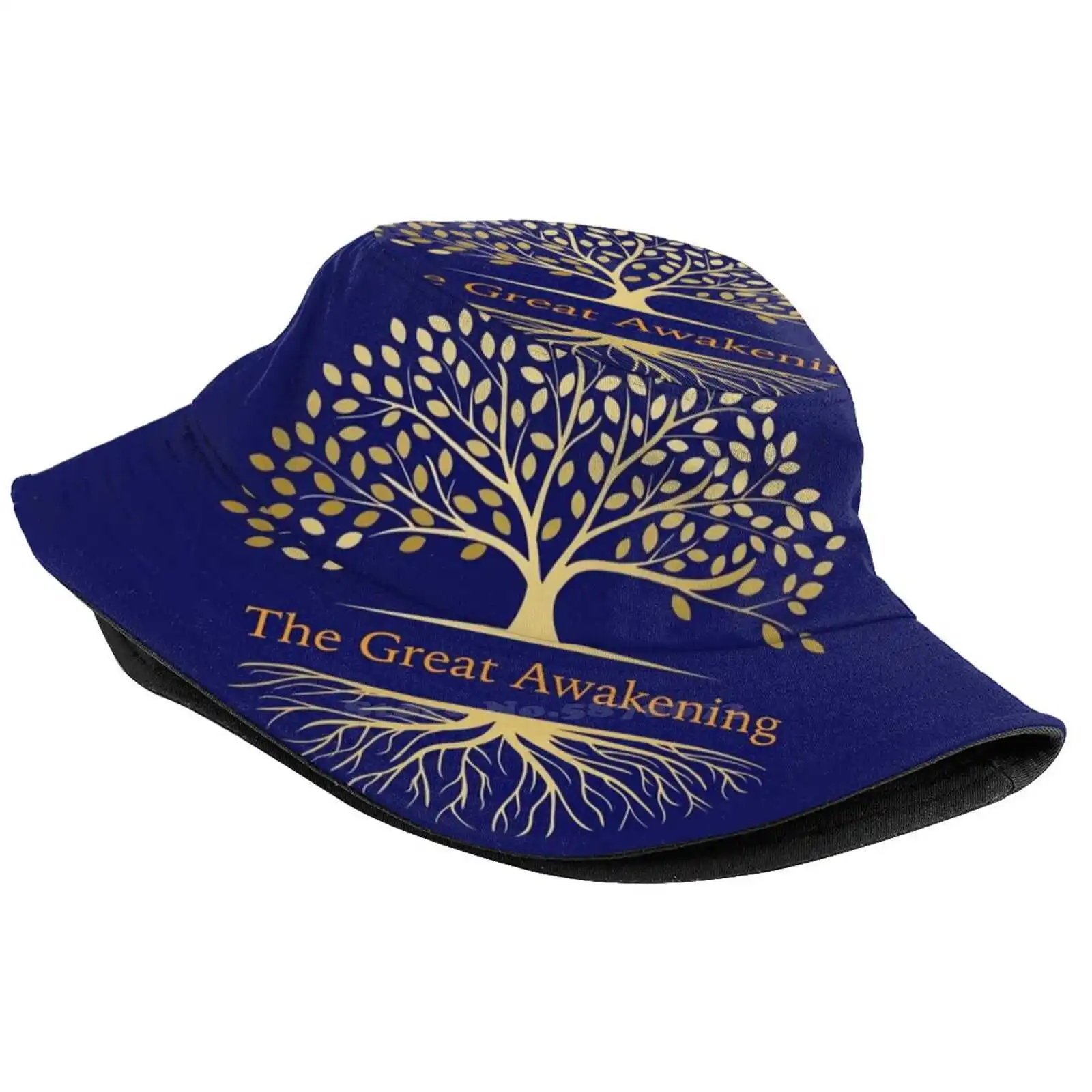 Great Awakening Gold Bucket Hat Beach Tourism Hats Breathable Sun Cap Great Awakening Gold