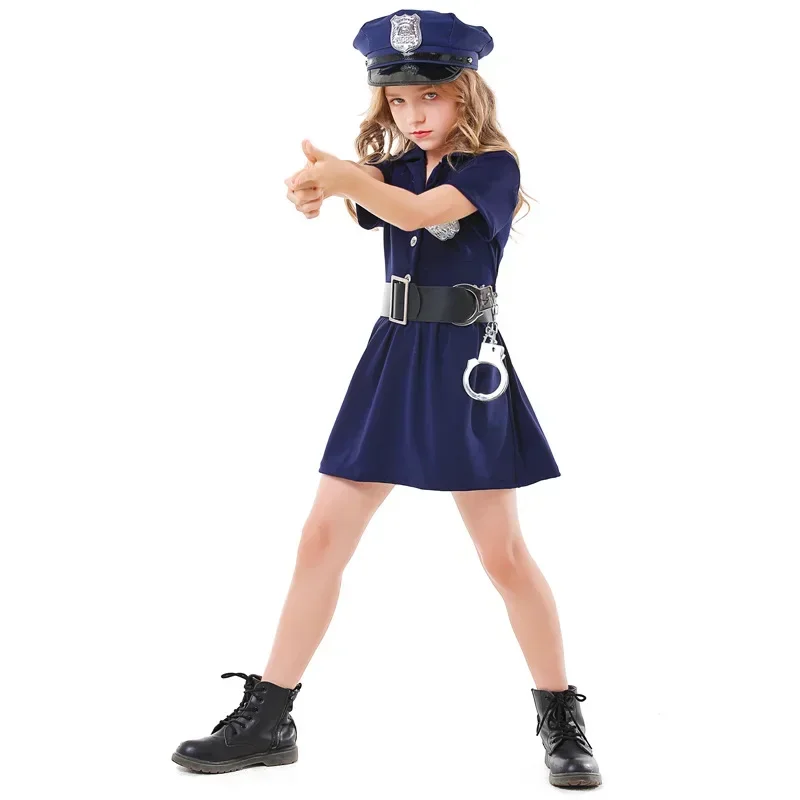 

Children's Halloween Cosplay Cop Costume Career Experience Fun Outfit for Kids