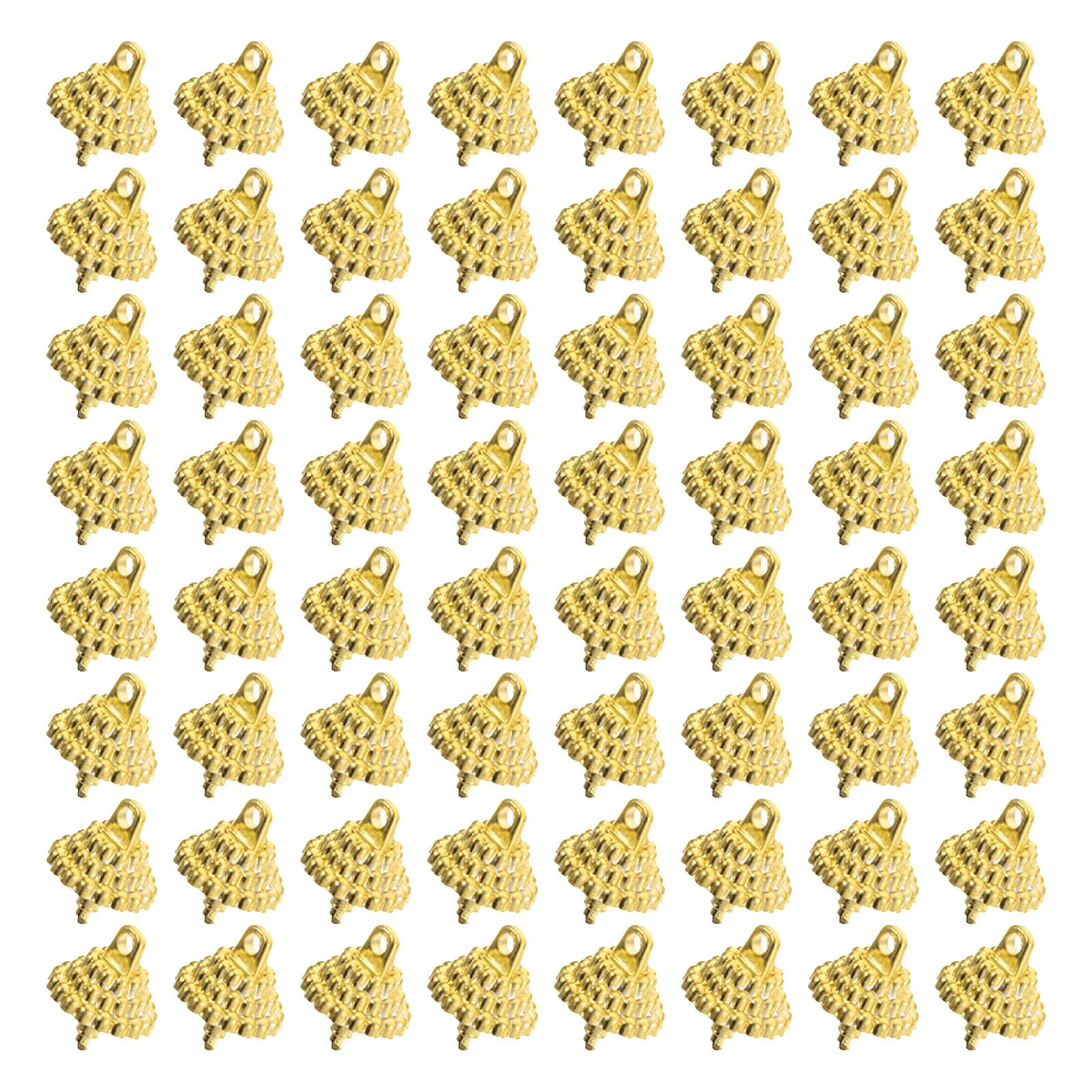 

200pcs Christmas Ball Hat Decor 1.5Cm Golden Round Replacement Plastic For Ceramic Glass Porcelain Ornaments Diy Tree