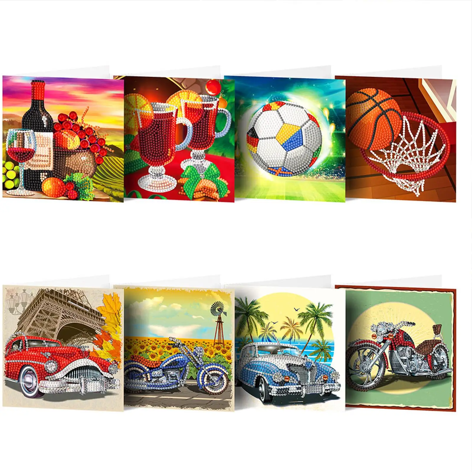 

8 шт. DIY алмазные художественные поздравительные открытки фестиваль дизайн вечеринок Алмазные художественные открытки ручной работы креативный комплект открыток на день рождения и День благодарения