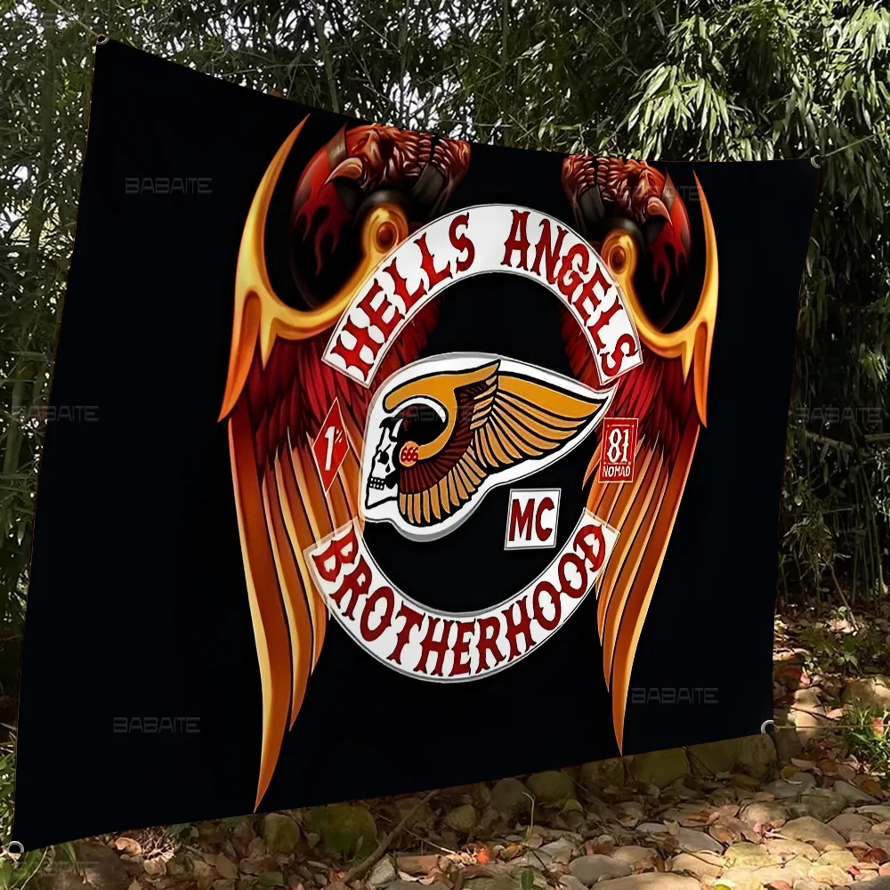 Hell Angels Banner INS Style Outdoor Party Decoration Atmosphere Flag