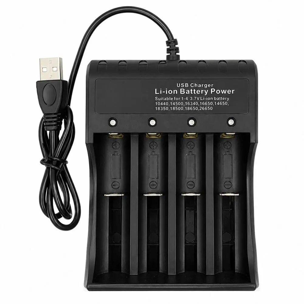 1Pcs 1/2/4 Slots 18650 Battery Charger USB LED Indicator Red/Green Lithium Charger Universal DC 5V Input 4.2V Output