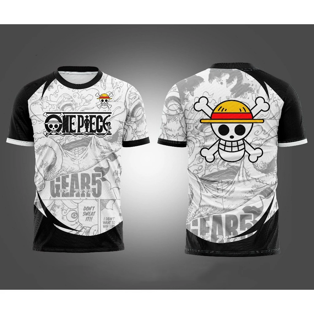 One Piece Luffy Gear 5 Manga Style 3D Quick Dry T-Shirt For Men Women Kids Summer Sports Anime Tee Family children's clothing