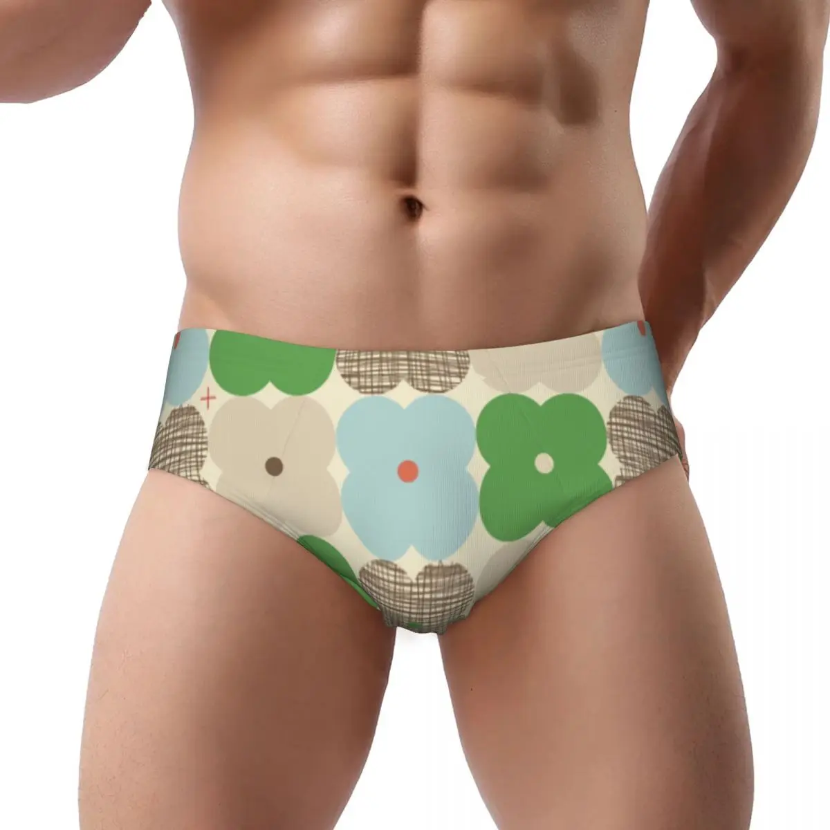 Custom Mens Orla Kiely Scandinavian Floral Men Brief Panties Male Breathable Underwear Underpants