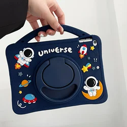 360 Rotating Case Universal For OnePlus Pad 2 Pro 2024 12.1 inch Soft Silicone Stand Cover With Handle Grip Kids Funda Astronaut