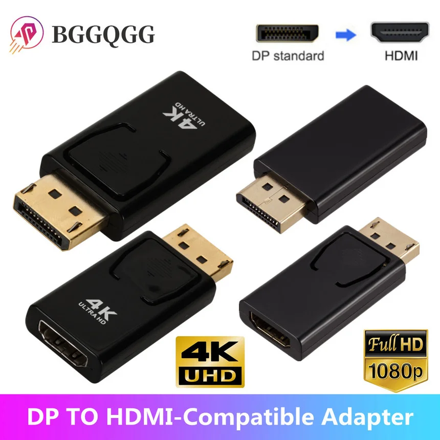 4K/1080P DisplayPort do HDMI-kompatybilny konwerter Port wyświetlacza mężczyzna DP do kobiet kabel HD TV Adapter wideo dla PC TV DP kabel HD