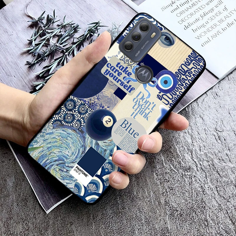 

Navy Blue Case For Motorola Moto G Stylus 5G G Play G35 G45 G54 G24 G86 G04S E13 E14 E32 E32S