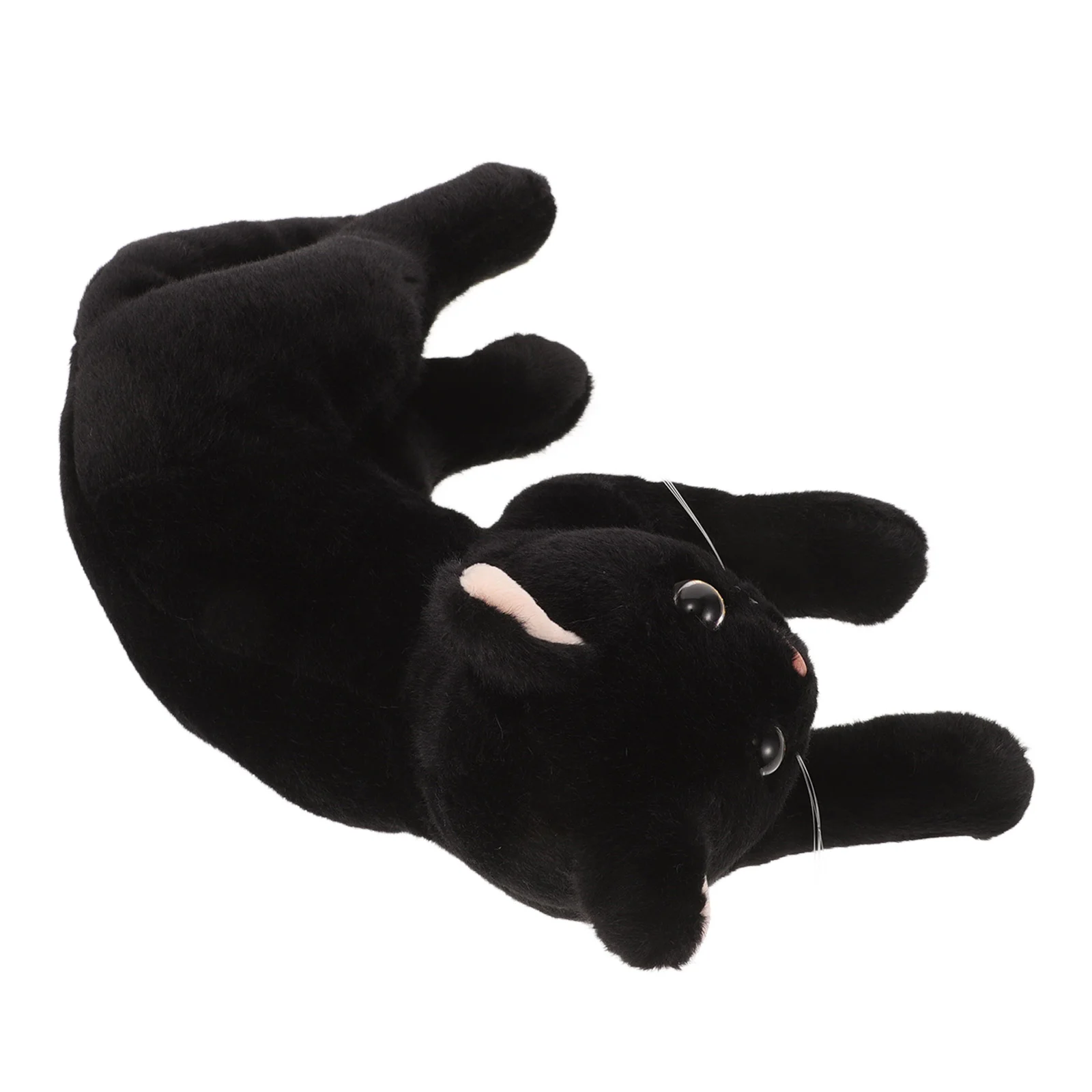 Gato brinquedo de pelúcia animal de pelúcia fantoche brinquedos animais pretos realista longo travesseiro halloween travesseiros bonito decoração