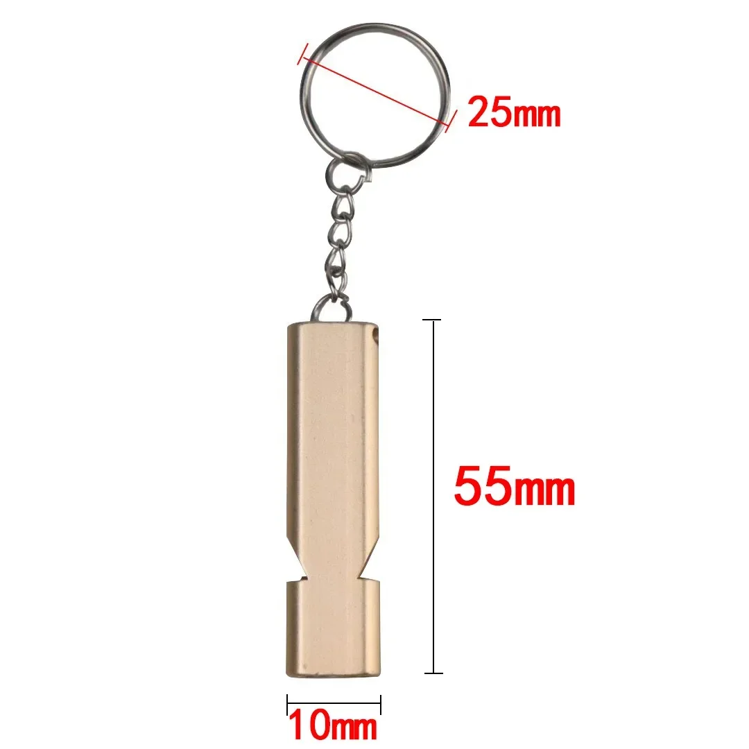 EDC-Sifflet de survie d\'urgence en alliage d\'aluminium, porte-clés, outils de camping en plein air, accessoire de randonnée, outil à haut décibel