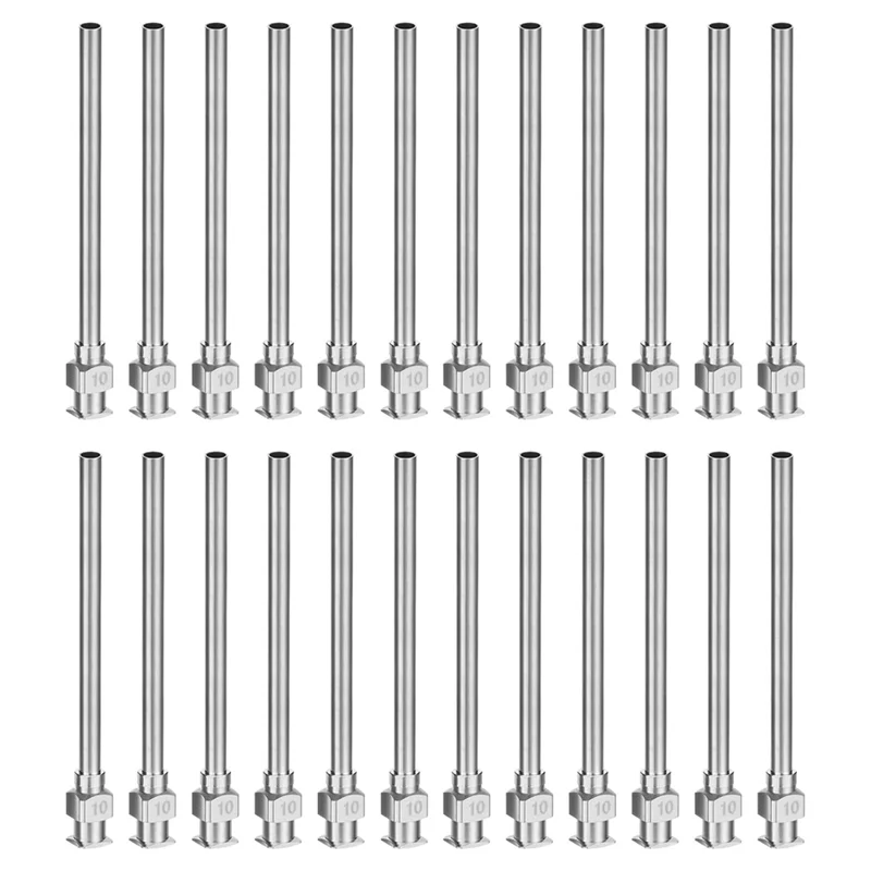 Blunt Tip Dispensing Needle, 24 Pcs 2 Inch Stainless Steel Liquid Dispenser Needles With Lure Lock-ABGL