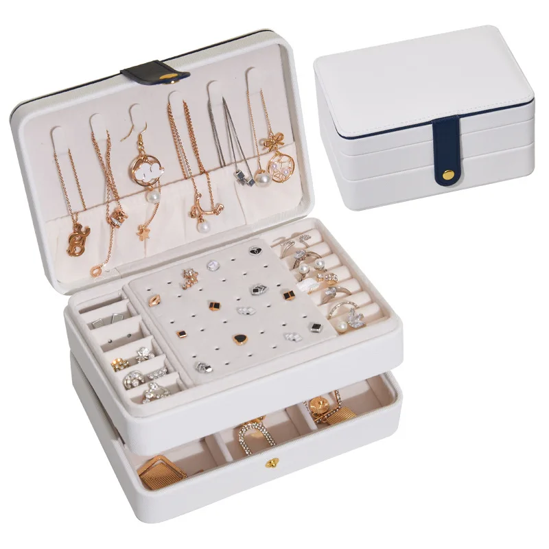 3 Layer Jewelry Storage Box Necklace Ring Earrings Multifunctional Modern Design Jewelry Organizer for Women Girls Gift