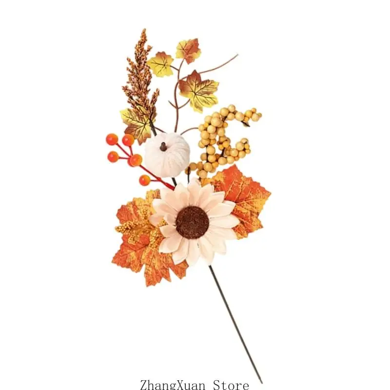 Künstliche Herbstblumen, Erntedank-Blumenstiel für Tisch, und Zimmer, 3 x – Detail 9