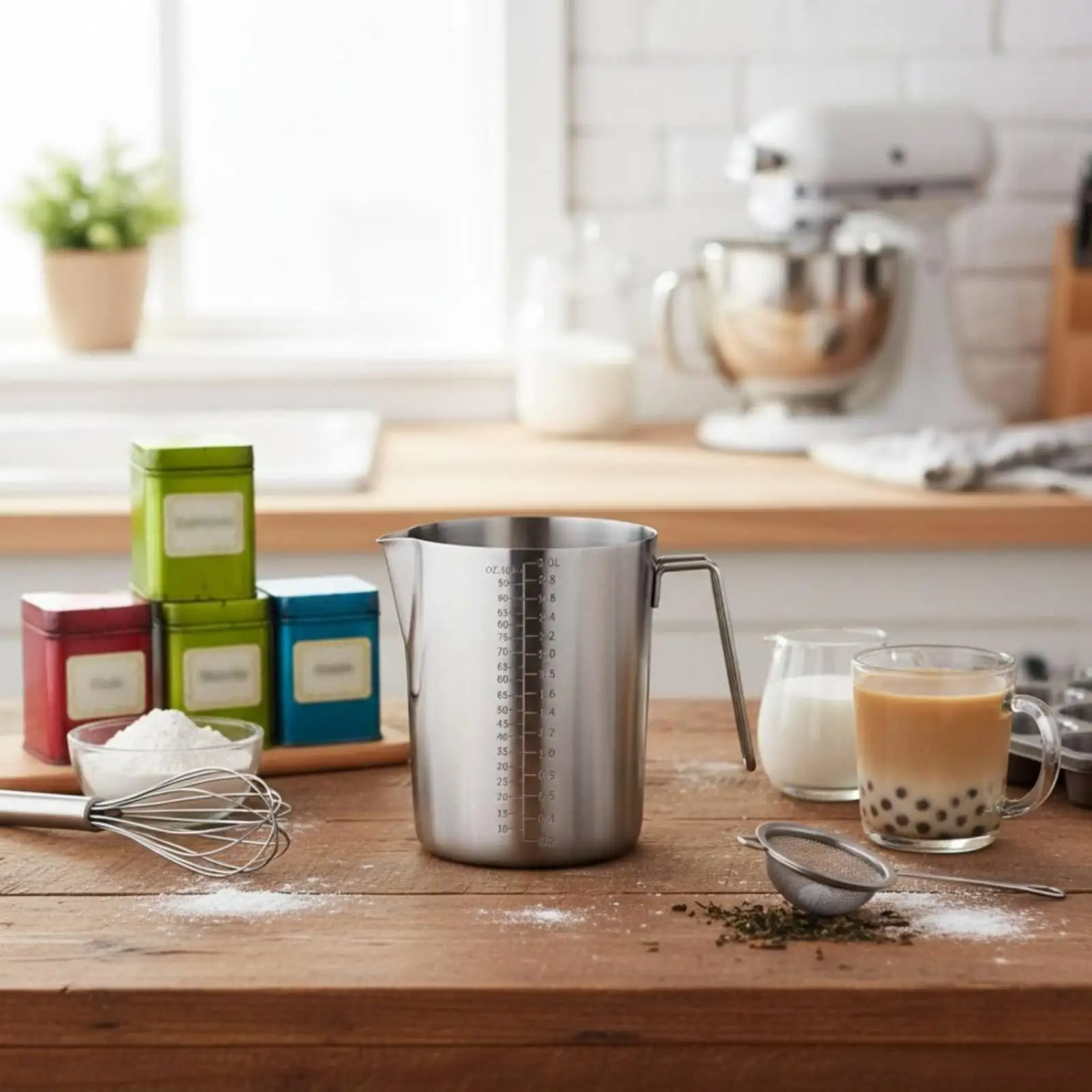 Thick Stainless Steel Measuring Container Graduated Vessel for Professional Baking Tea and Coffee Shop Kitchen