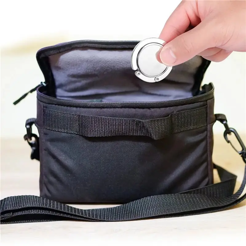 16Pcs Folding Bag Hanger Rack Portable Alloy Handbag Table Hook Non-Slip Multipurpose Purse Key Holder For Storage-A46I