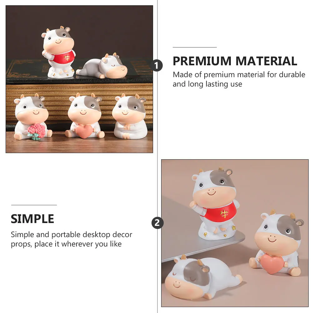 

Table Resin Ornament Calf Craft Car Cartoon Decoration Desktop Figurine Accessories Tabletop Adornment Accessory